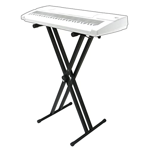 Support Clavier, Double Embase Forme X, Support Piano Électrique Réglable 6 Positions – en Métal, Noir - Les Beatles, Paul McCartney, John Lennon, RIngo Starr, George Harrison Support Clavier, Double Embase Forme X, Support Piano Électrique Réglable 6 Positions - en Métal, Noir