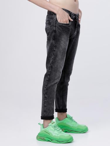 Image of Highlander Mens Tapered Fit Denim Jeans for Man|Regular Length|Mid-Rise|Stretchable Fabric for Comfort fit| Jeans for Man | Men Jeans