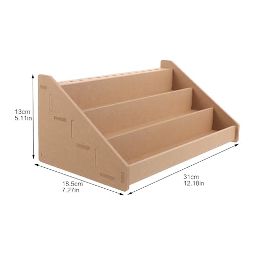 Organisateur de peinture acrylique en bois robuste avec support multi-compartiments - 3