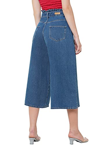 Image of AKA CHIC Women Flare Fit High Rise Cotton Non Stretchable Jeans