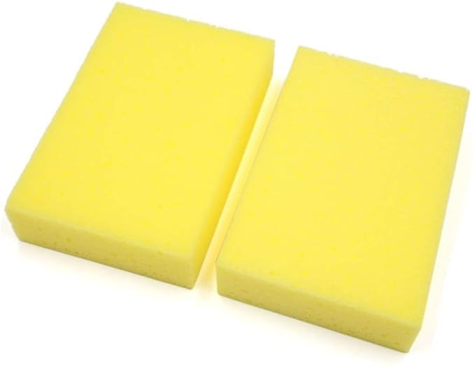 Image of TAOCOCO Rectangle Sponges, Synthetic Watercolor Artist Sponges for Painting, Crafts, Pottery, Yellow, 2 Pack