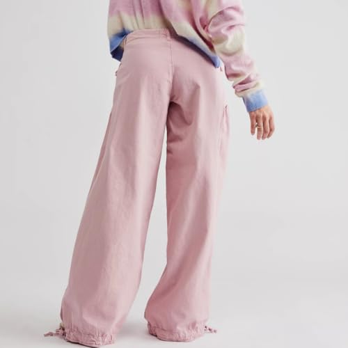 Lotus Tube Jeans for Women,Mid Rise Lotus Ruffle Jeans,Casual Loose Wide Leg Denims with Adjustable Drawstring4