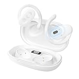 Qtonthy 【2024年新時流・イヤーカフ イヤホン】 bluetooth5.3 イヤホン ワイヤレスイヤホン 空気伝導 耳掛けイヤホン 耳を塞がない 骨伝導イヤホン オープンイヤー 音漏れ抑制 ノイズキャンセリング EDR搭載 Hi-Fi音質 ブルートゥース イヤホン LCDディスプレイ Type-C急速充電 スポーツイヤホン IPX7防水 会議/スポーツ/ゲーム ベージュ