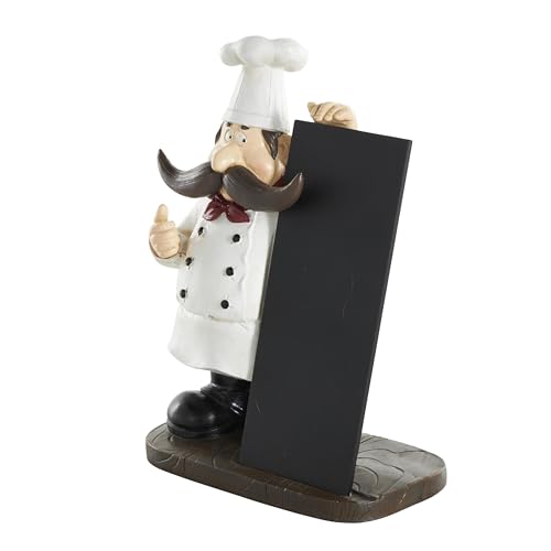 Escultura decorativa chef polystone negra 8x5x11 in miniatura 7