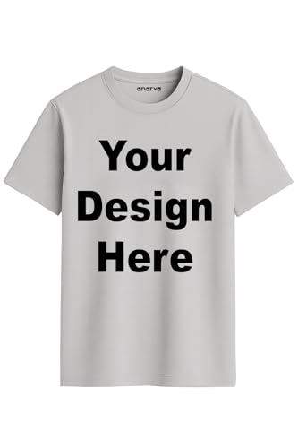 Image of Amazon Brand - Anarva Customized Tshirt for Men & Women Cotton T-Shirt - Personalised with Your Own Design, Logo, or Text
