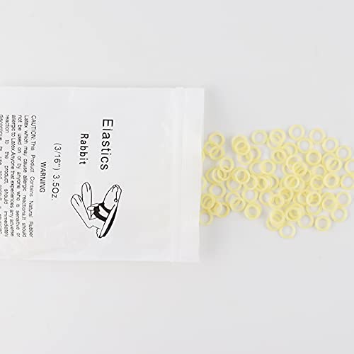 500 Pcs Orthodontic Elastic Rubber Bands, 3.5 Ounces Heavy Dental Rubber Traction Bands, Free Elastic Placer For Braces (3/16",Rabbit) #TOP3