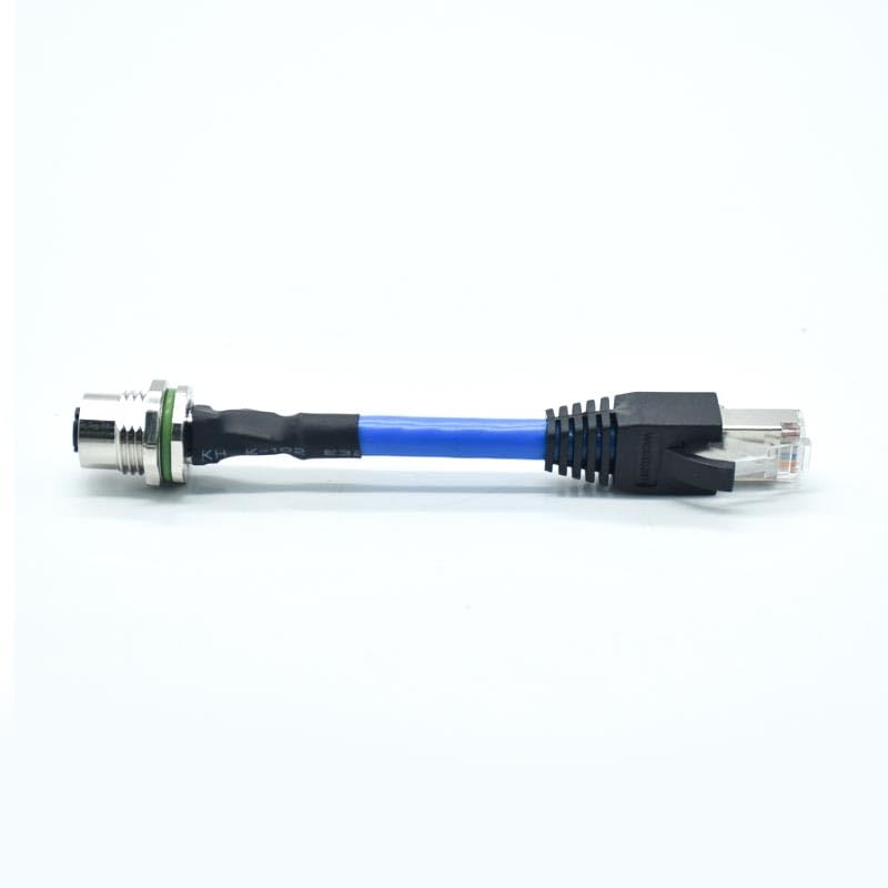 IP67 Shield Shielded Field Sensor Wire Connector Cat6 RJ45 Plug to M12 8Pin X Coding Board End Fixed Terminals Industrial Camera