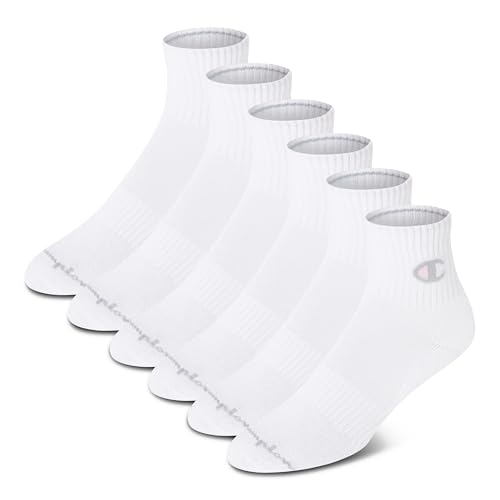 Champion Womens Quarter Socks 6-pack Cushioned Athletic Socks With Moisture-wicking Arch Support (Size 5-9)