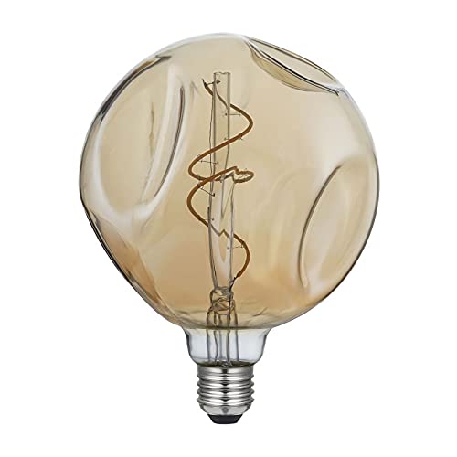 LED Curved Vintage Lamp Globe D.140 BUMPED E27 5W 2000K 250lm Amber Dimmer Irregular Glass