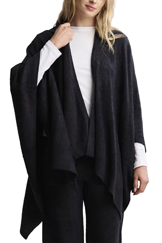 BarefootDreams Bamboo Chic Lite Weekend Wrap - Black,One Size