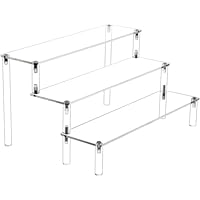 Acrylic Display Stand Risers, 3 Tier Perfume Stand Organizer, Clear Cupcake Stand Holder, Large Shelf Risers for Figures, Display Shelf for Collectibles, Dessert Shelves for Decoration and Organizer, Tabletop Use (1PACK 3-layer transparent)