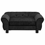 vidaXL Hundesofa Schwarz 72x45x30cm Plüsch Hundebett Hundecouch Katzensofa