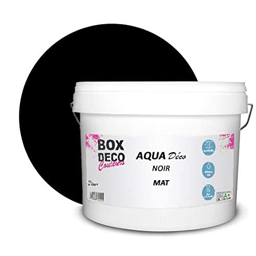 BOX DECO COULEURS Peinture murale acrylique aspect mat Aqua Déco - 10L, Noir