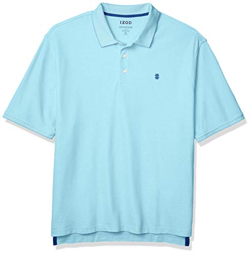 IZOD Men's Advantage Performance Short Sleeve Heather Polo, Bachelor Button, Medium