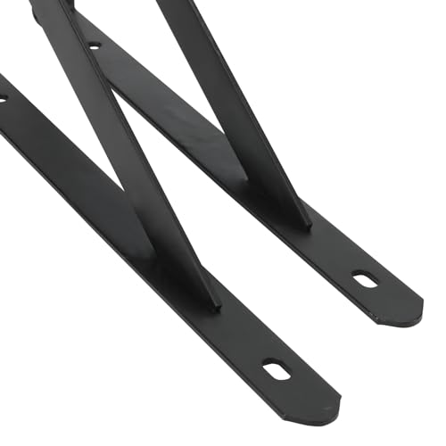 JAPCHET 10 PCS 8 Inch Black Shelf Bracket, Triangle Shelf Support Bracket with Screws, Shelf Bracket for Bookshelf, Cupboard - Image 4