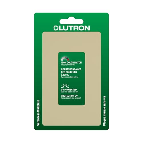 Lutron Claro Light Switch Cover Plate, 1 Gang Wallplate, for Decorator Light Switches, Screwless Switch Plate Cover, Gloss, CW-1-IV, Ivory