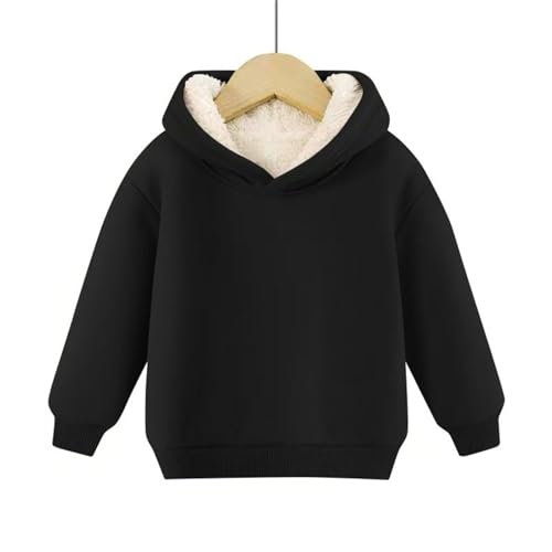 Unisex Boys Girls Fleece Lined Sherpa Hoodie Kids Warm Winter Hoodies Solid Pullover Hooded Long Sleeve Sweatshirt2