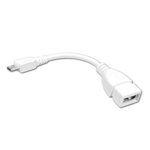 Trade-Shop OTG adapterkabel vit mikro USB på-the-Go Micro en hane till USB B hona för ShotX Y5 Y6 Honor 4C 6X 7 Premium Y7 Huawei Mate 8 S P10 lite