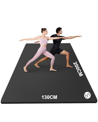 RYTMAT Yogamatte XXL 200x130cm NBR 10mm Dick und Bequem Gymnastikmatte für...
