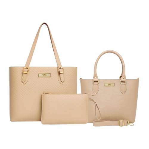 Kit Bolsa Feminina Grande + Baú + Carteira (Nude)…