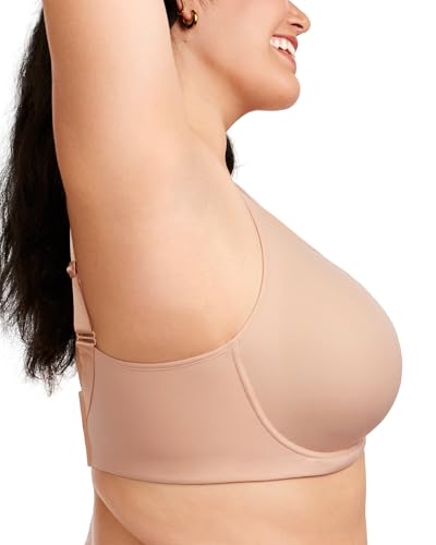 Image of HSIA Bras for Women Minimizer Full Coverage, Plus Size T Shirt Unlined Underwire Smooth Bra, Seamless Cups Joan Ultimate Soft