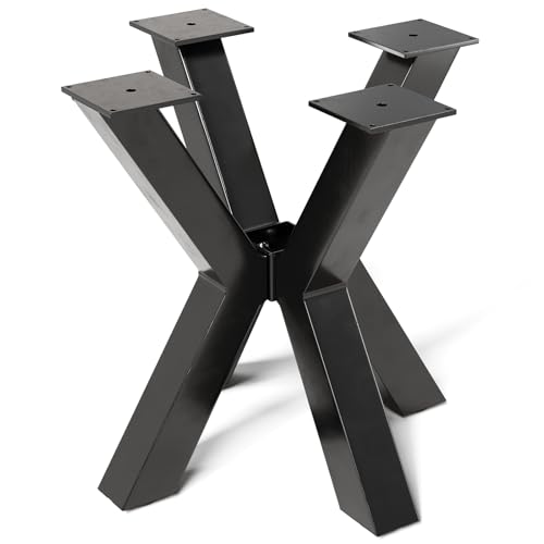 INMOZATA Tischbeine Metall Tischfüße Schwarz Tischgestell DIY Möbelfüße für Schreibtisch Couchtisch Esstisch Sitzbank H40 cm
