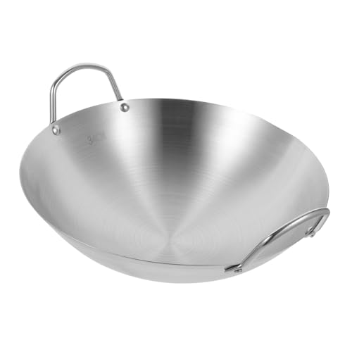 Wok de acero inoxidable con doble mango y diseño reforzado miniatura 6