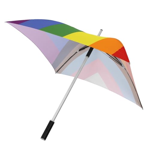 Falcone Paraguas Largo Cuadrado – Apertura Manual – 4 Varillas de Fibra de Vidrio – Ideal para Mujer y Hombres – Resistente al Viento – Paraguas Grande 130 cm Diametro – Multicolor