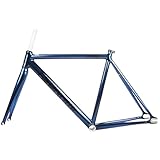 BB roscado estándar y liberación rápida – Equipado con un soporte de pedalier roscado BB68 mm, tubo de dirección de 41,8 a 52 mm y espaciado de liberación rápida (delante 100 mm, detrás 120 mm), este cuadro de aluminio se adapta a componentes ampliamente disponibles.