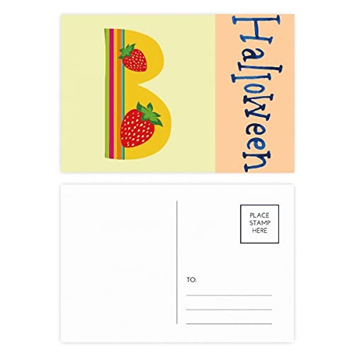 Cartes postales fraise Halloween B en lot de 20 pour vos messages saisonniers