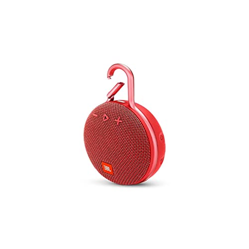 Image of JBL Clip 3, Wireless Portable Bluetooth Speaker with Mic, JBL Signature Sound, Integrated Carabiner, Vibrant Color Options with IPX7 Waterproof & AUX (Red)