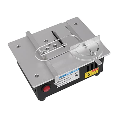 Scie circulaire de table - Mini scie de table - Fabriquée à la main - Pour le travail du bois - Scie à banc, modèle de bricolage - Outil de coupe avec bloc d'alimentation réglable - Lame de scie