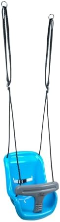 HUDORA Babyschaukel höhenverstellbar 120-180 cm in blau/grau für den Garten I Baby Swing Outdoor I Kinderschaukel mit Sicherheitsbügel und Anschnallgurt I Max. Benutzergewicht 25 k