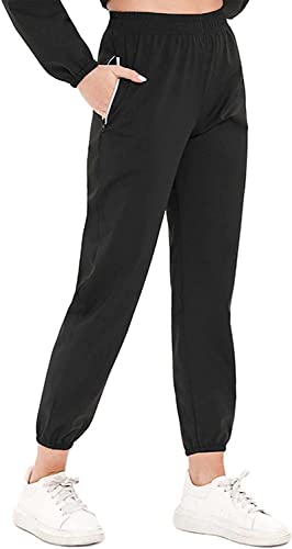HMLOPX Fitness Ejercicio Sauna chándal for Mujer Entrenamiento chándal Ejercicio Gimnasio Traje pérdida de Peso (Color : Black Pants, Size : M-Medium)