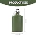 Jorzer Water Canteen, 4x6 Canteen Water Bottle, 500ml Aluminium Alloy Army Green, Portable Leakproof Flat Bottle with Clip for Outdoor, Hiking, Camping Sporting_Goods..