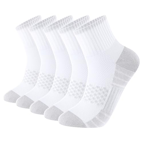 Image of YUEDGE Women's Athletic Quarter Ankle Socks, Anti-Blister Running Socks