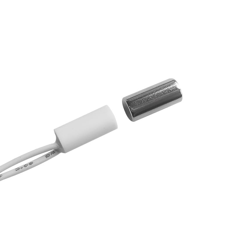 Puerta integrada con cable, detector de alarma magnético for puerta de casa y ventana, detector de alarma magnético for puerta oculta (Size : White No)
