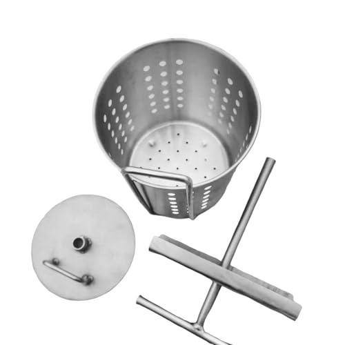 Fenteer Barril de Prensa Manual, exprimidor de Relleno de Vegetales, extracto de Prensa de Miel para Jugo, de Queso, Aceite de Oliva, 20cmx13cm