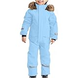 Schneeanzug Kinder -Kinder Skianzug Jungen mit Kapuze Winddicht und Wasserdichter Skioverall...