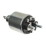 CarLights360 For Volkswagen Fox 1990 Starter Solenoid | Black, Silver | Stud & Blade Terminal |