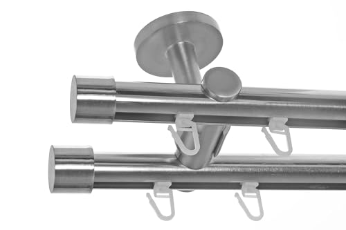 BASIT Innenlauf Gardinenstange 2 läufig Deckenmontage 240 cm...