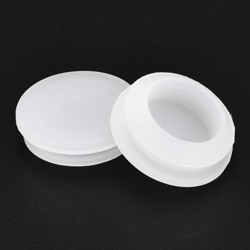 Image of MECCANIXITY 6pcs Silicone Snap in Locking Hole Plugs,17mm /0.7 Inch Mounting Diameter Narrow Groove Width 2mm Panel Seal Cover Round for Kitchen Bulkheads Waterproof Sealing Plugs Clear