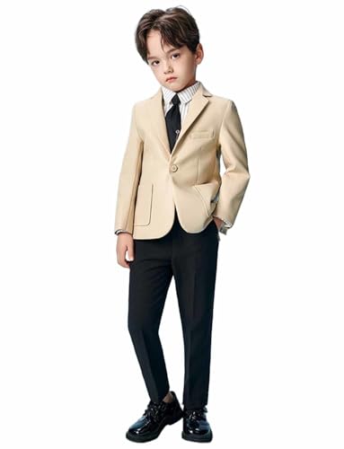 Smoking garçon costume deux pièces chic veste revers cranté et pantalon de cérémonie formelle
