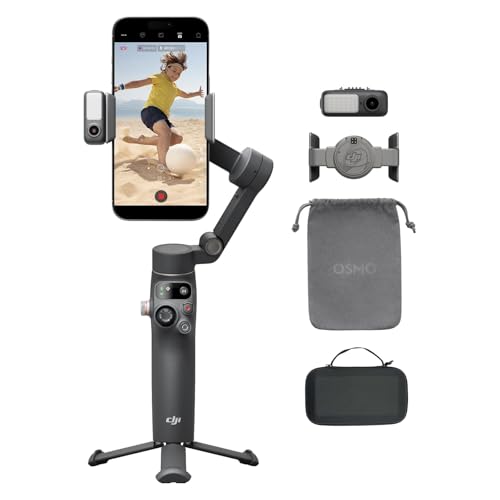 Estabilizador DJI Osmo Mobile 7P para iPhone, Android, Seguimiento Nativo, Iluminación, Estabilizador de teléfono de 3 Ejes, Inicio rápido, Edición con un Toque (DJI Osmo Mobile 7P Bundle)