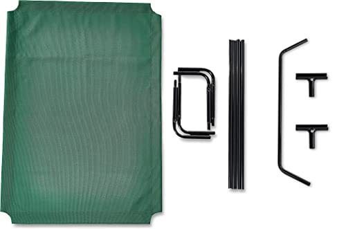 Image of Amazon Basics Cooling Breathable Elevated Dog Bed with Durable Metal Frame for Large Dogs, X-Large, 60 x 37 x 9 Inch, Green, Easy to Clean