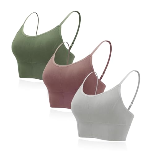 Image of Kaththai Women Cotton Padded Wire-Free Sports Bra with Adjustable Straps Soft Padded Push-Up Bra for Yoga, Fitness (Free Size Bra Fit Up to 28,30,32,34)
