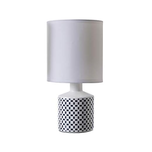 LUSSIOL Lampe de chevet Gisèle, lampe décorative céramique, 40 W, bleu, ø 14x H 29 cm