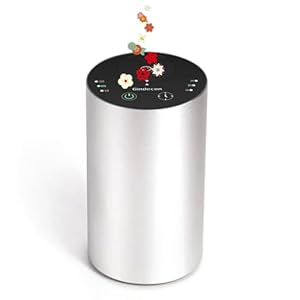 Gindecon Waterless Essential Oil Diffuser, Portable Waterless Rechargeable Travel Aromatherapy Diffuser, Essential Oil Diffuser for Home, Office, Car, 1/2/3H/Continuous 3 Steps Atomisation, (Silver)