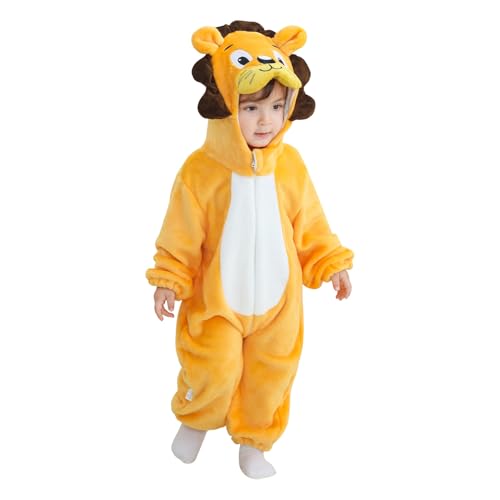 MivBuks Baby Strampler mit Kapuze Overall Neugeborene Baby Flanell...