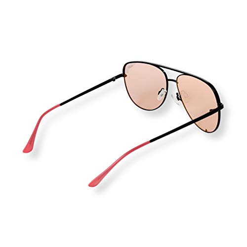 Image of EVEE Fashionable Metal Aviator Sunglasses with Oversize Flat Reflective Mirror Lenses (GEMINI)